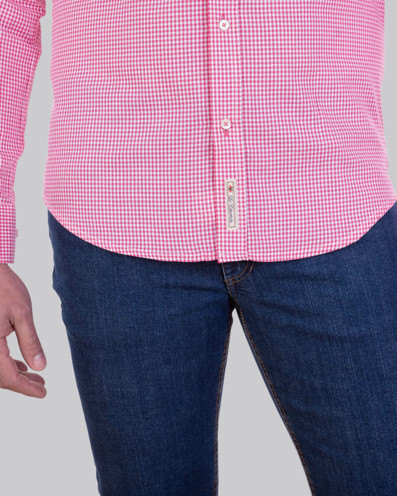 Camisa algodón estampado cuadros hombre | La Española