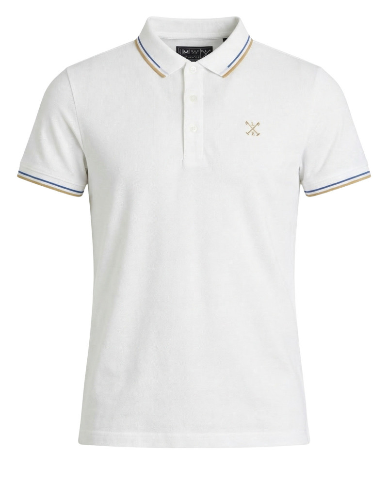 Polo manga corta algodón liso granito y cuello en V | La Española