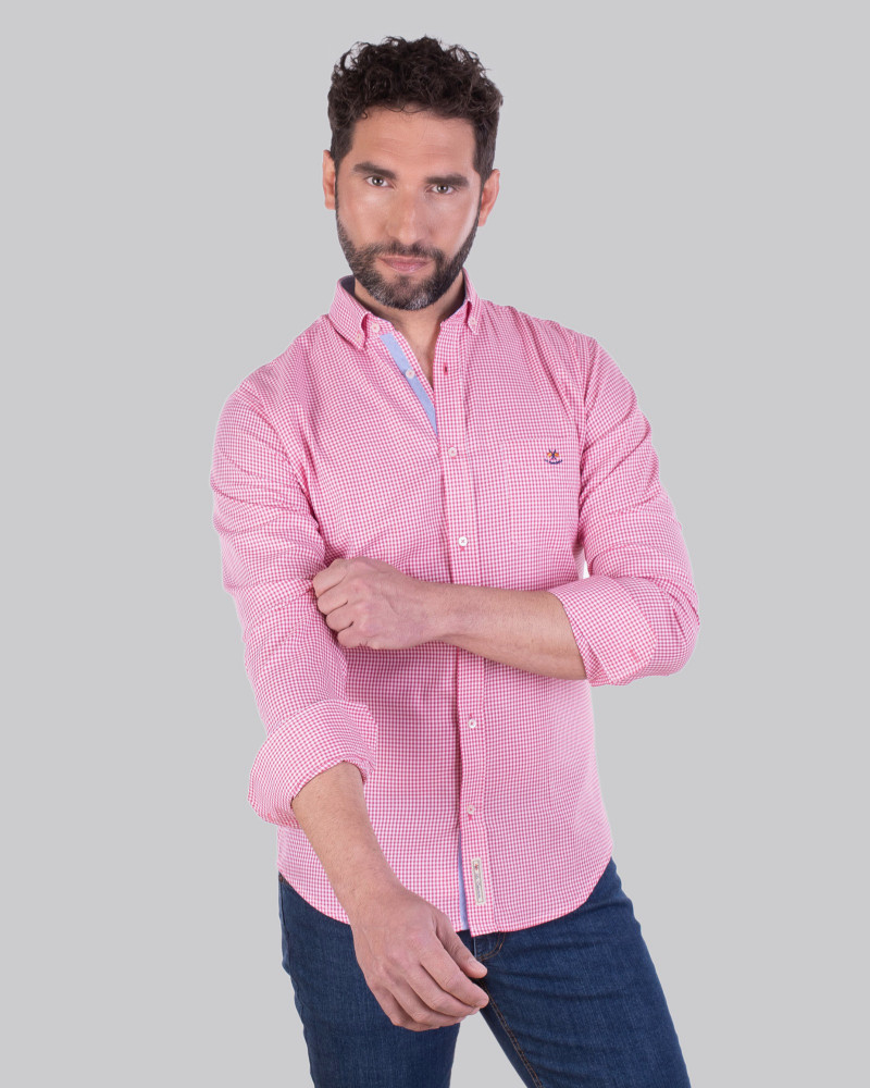 Camisa algodón estampado cuadros hombre | La Española