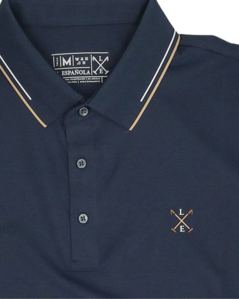 Polo manga corta algodón liso granito y cuello en V | La Española