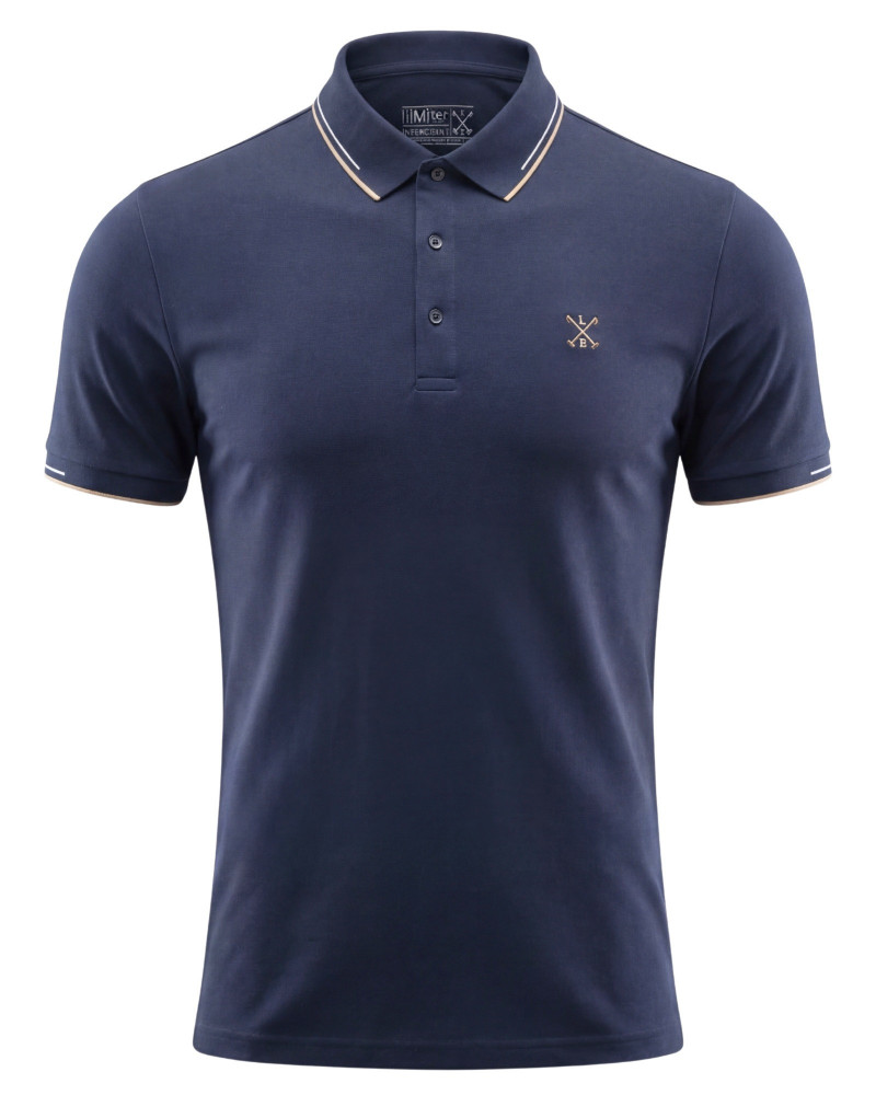 Polo manga corta algodón liso granito y cuello en V | La Española