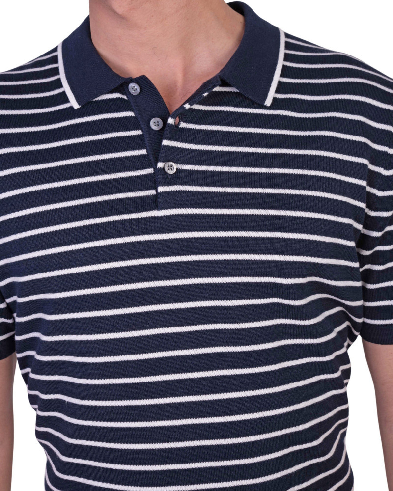 Polo manga corta algodón liso granito y cuello en V | La Española