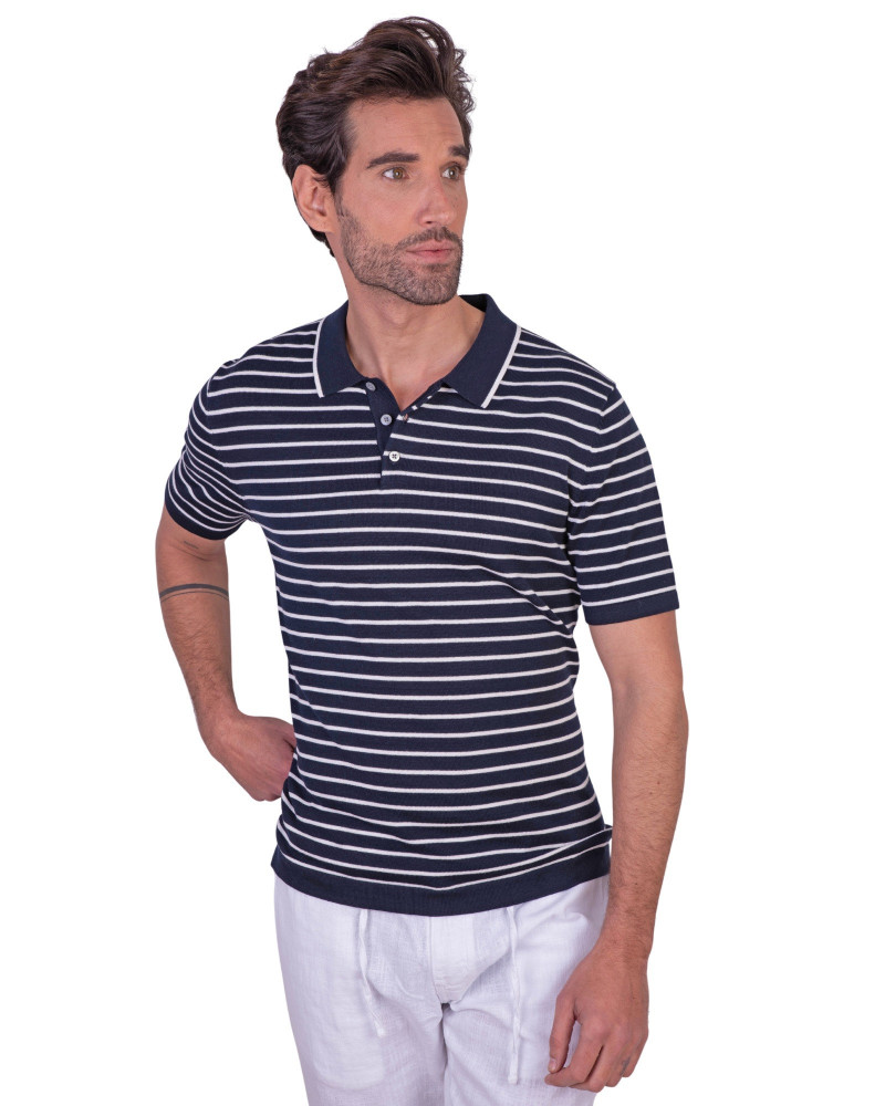 Polo manga corta algodón liso granito y cuello en V | La Española