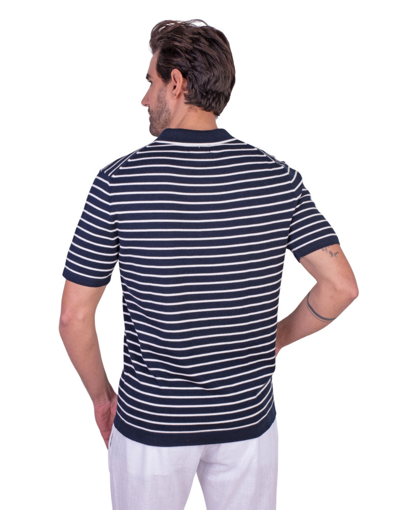 Polo manga corta algodón liso granito y cuello en V | La Española