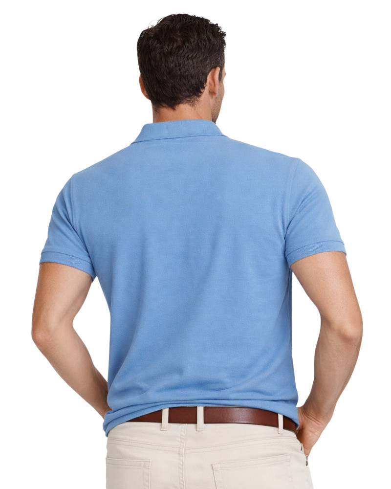 Polo manga corta algodón liso granito y cuello en V | La Española