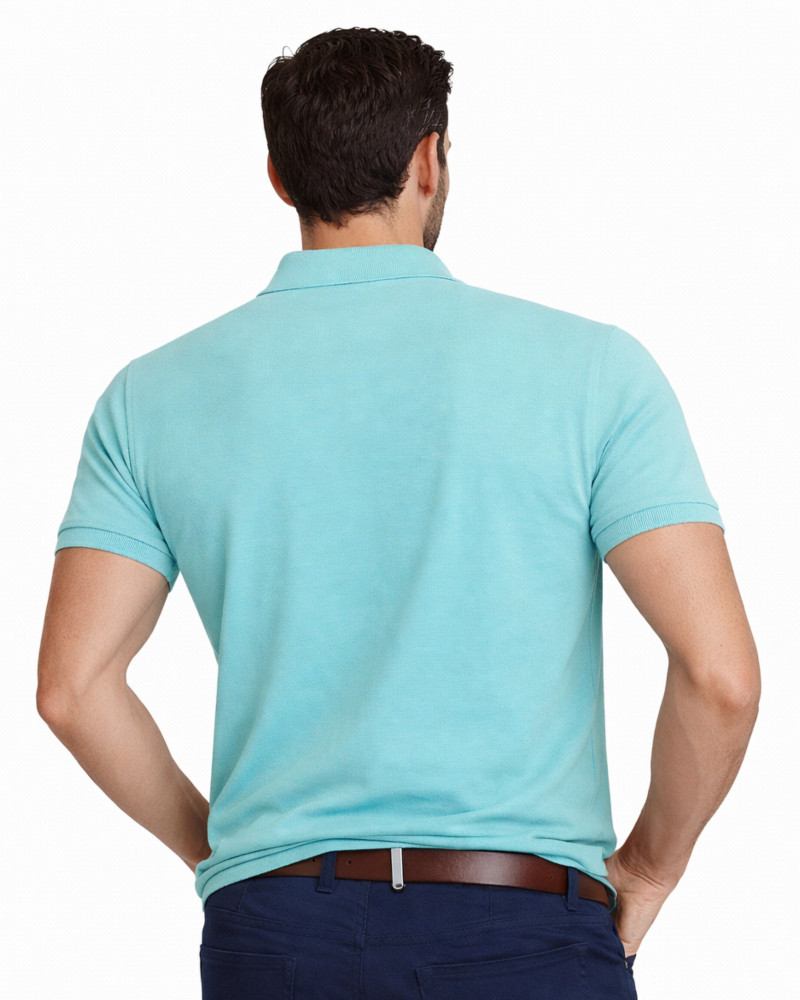 Polo manga corta algodón liso granito y cuello en V | La Española