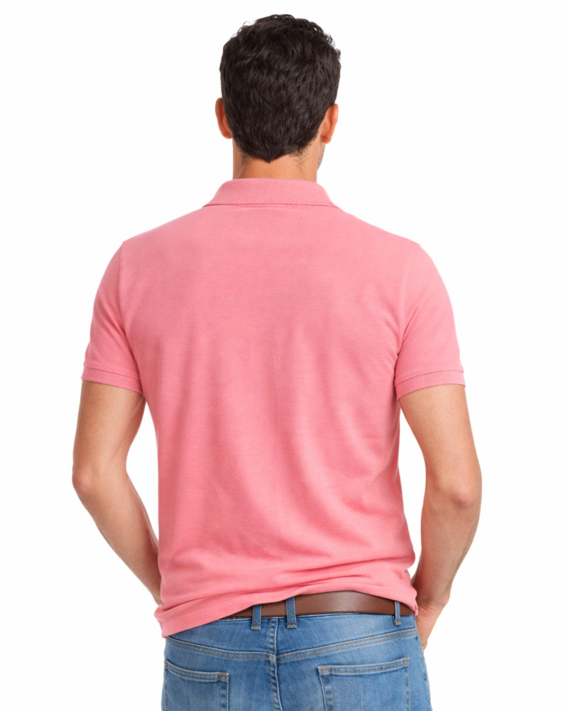 Polo manga corta algodón liso granito y cuello en V | La Española