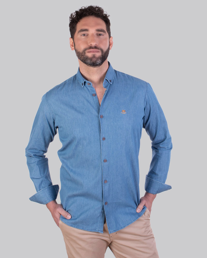 Serie 55824 Camisa vaquera cuello boton