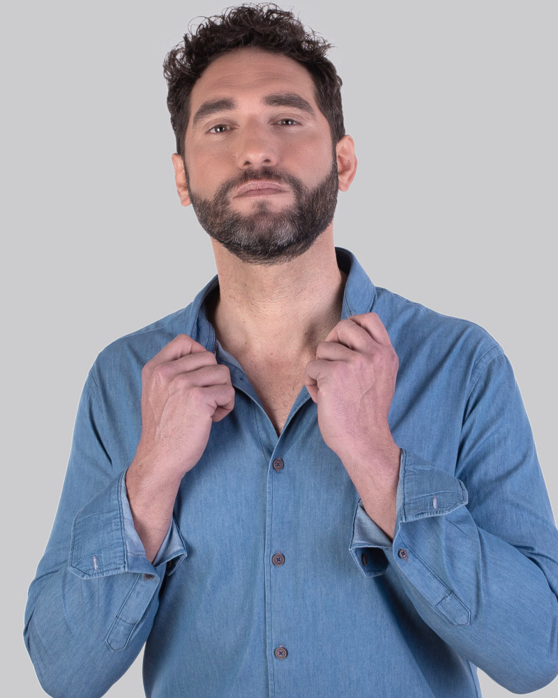 Serie 55824 Camisa vaquera cuello boton