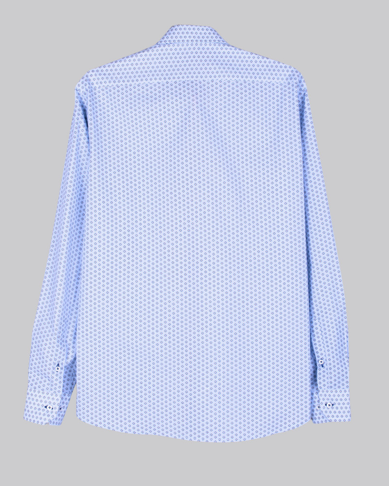 Camisa algodón estampada y cuello botón hombre| Camisería La Española