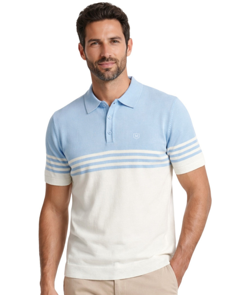 Polo manga corta algodón liso granito y cuello en V | La Española