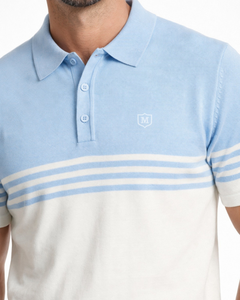 Polo manga corta algodón liso granito y cuello en V | La Española