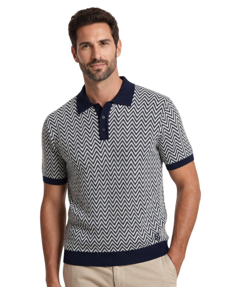 Polo manga corta algodón liso granito y cuello en V | La Española