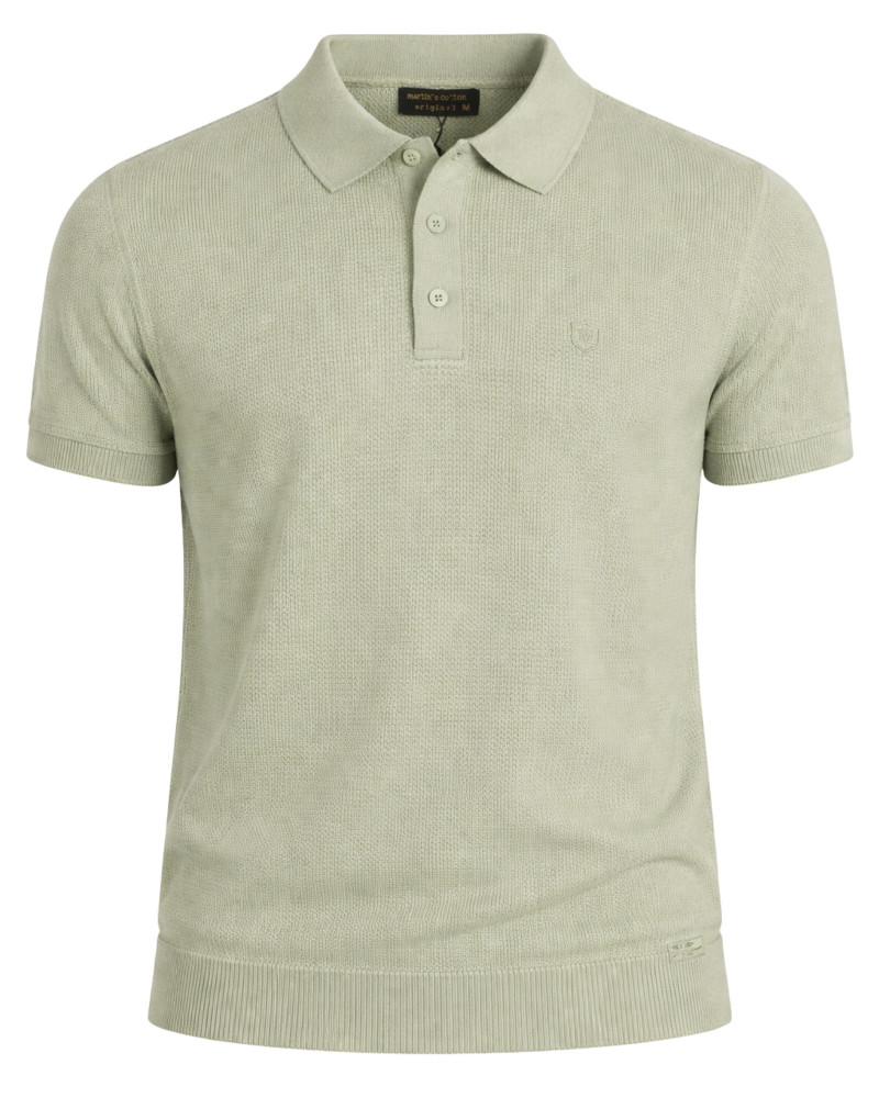 Polo manga corta algodón liso granito y cuello en V | La Española