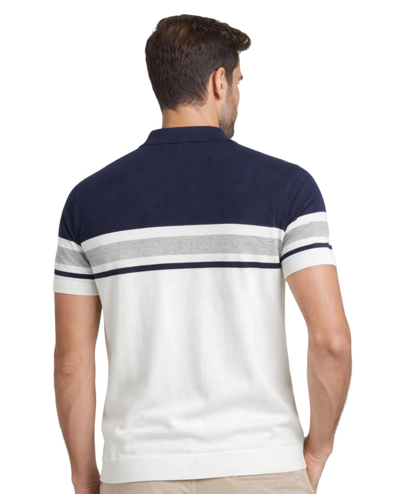 Polo manga corta algodón liso granito y cuello en V | La Española