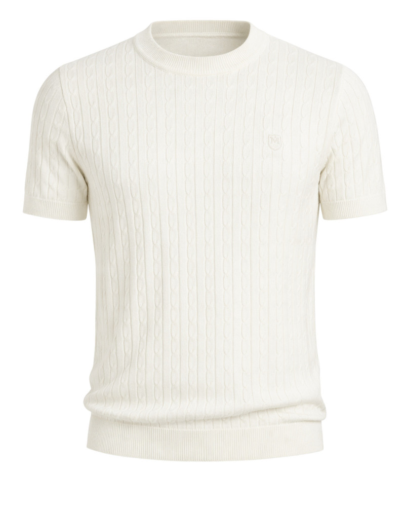 Polo manga corta algodón liso granito y cuello en V | La Española