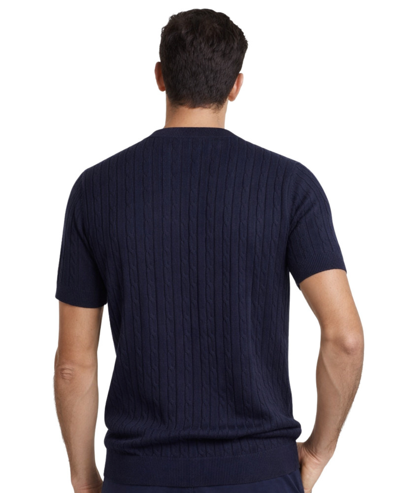 Polo manga corta algodón liso granito y cuello en V | La Española