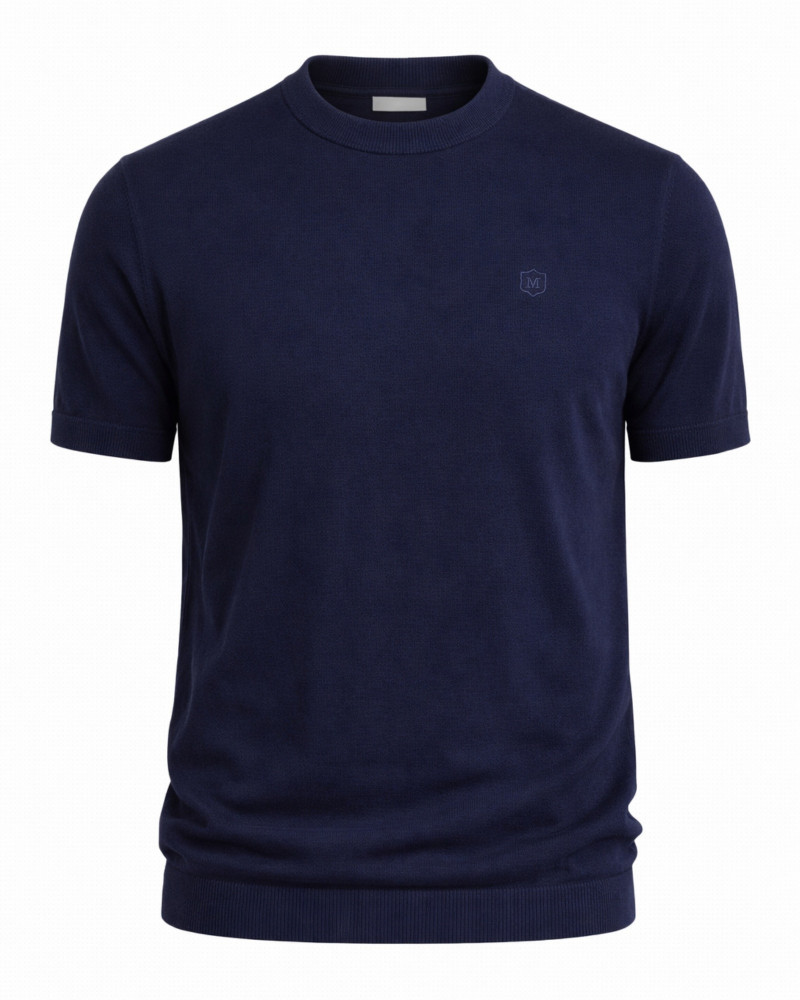 Polo manga corta algodón liso granito y cuello en V | La Española