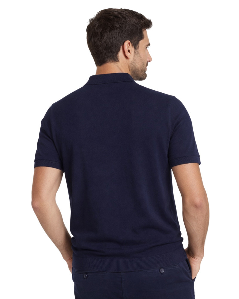 Polo manga corta algodón liso granito y cuello en V | La Española
