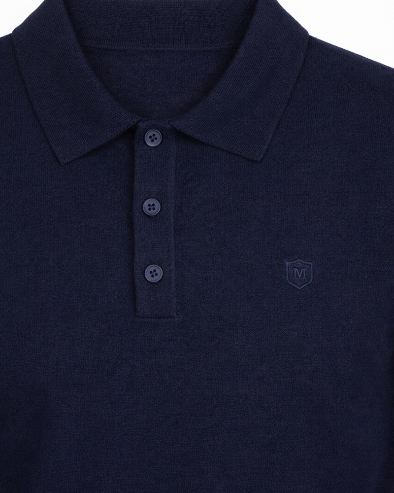 Polo manga corta algodón liso granito y cuello en V | La Española