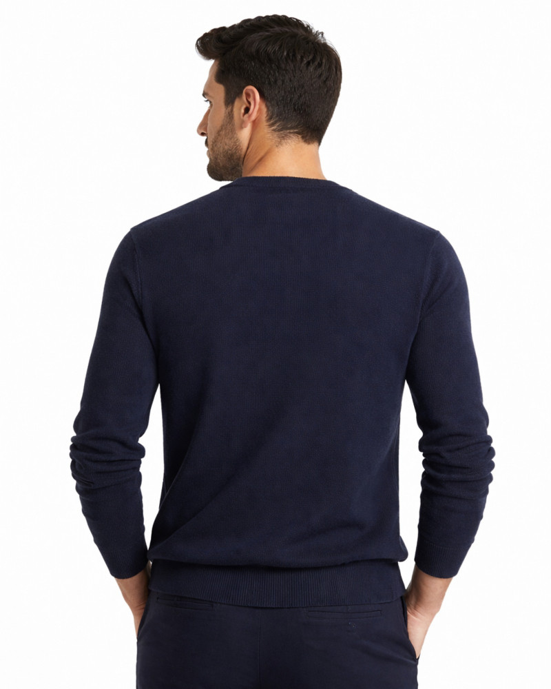 Polo manga corta algodón liso granito y cuello en V | La Española