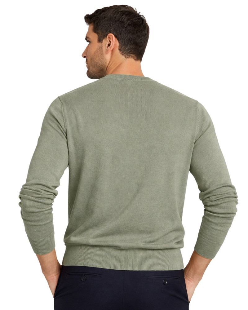 Polo manga corta algodón liso granito y cuello en V | La Española