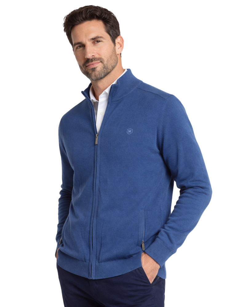 Polo manga corta algodón liso granito y cuello en V | La Española