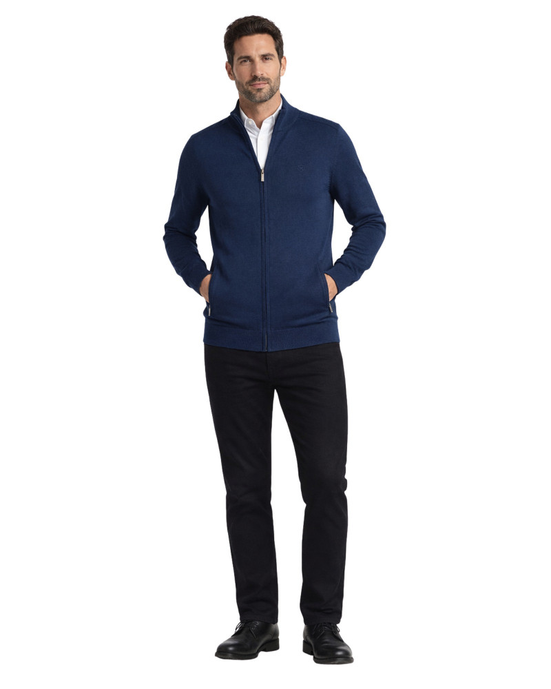 Polo manga corta algodón liso granito y cuello en V | La Española