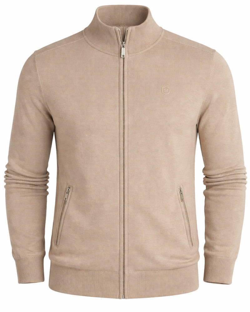 Polo manga corta algodón liso granito y cuello en V | La Española