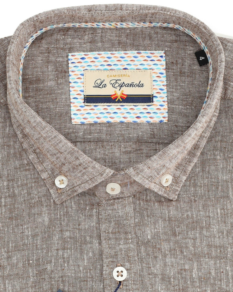 copy of copy of copy of copy of copy of copy of copy of copy of Camisa algodón-lino rayas con cuello botón