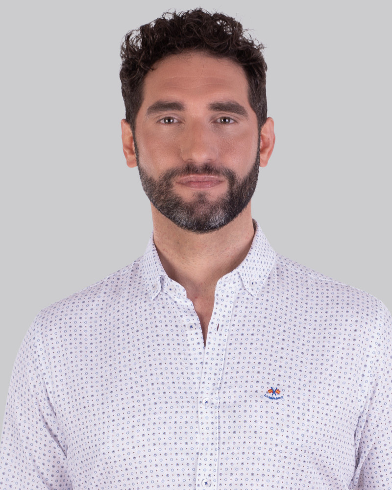 Camisa algodón estampada y logo bordado | La Española