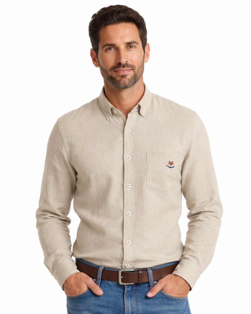 Camisa regular tejido oxford con bolsillo | La Española