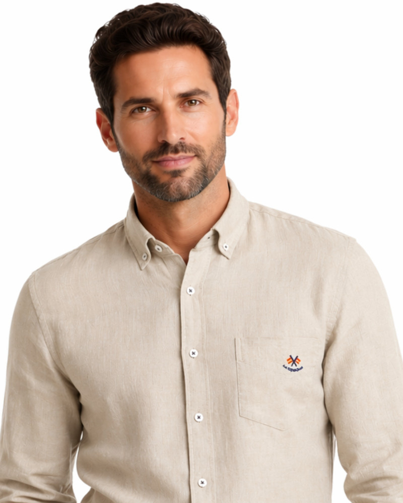 Camisa regular tejido oxford con bolsillo | La Española