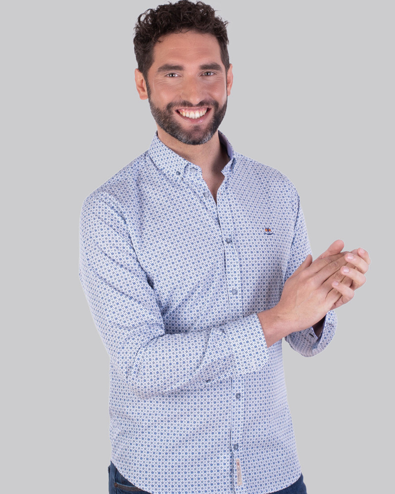Camisa algodón microestampada hombre | La Española