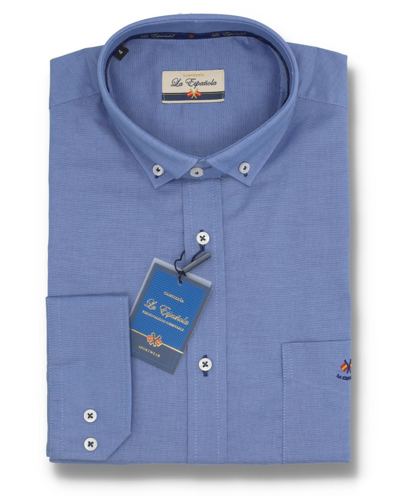 Camisa regular tejido oxford con bolsillo | La Española