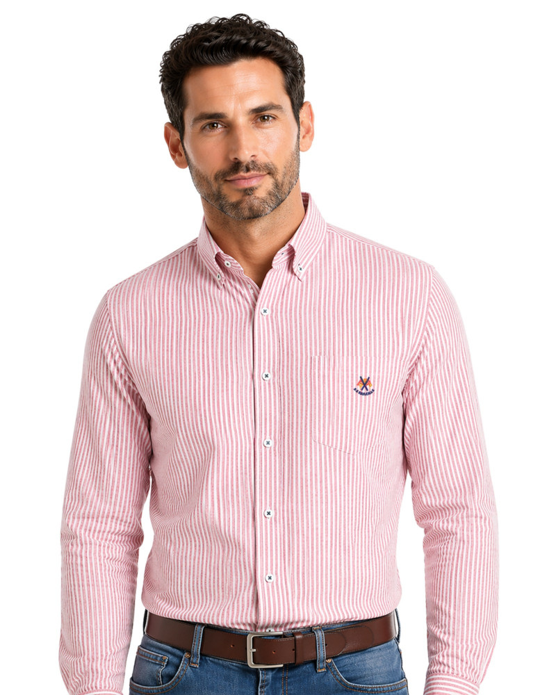 Camisa tejido oxford con bolsillo y logo bordado | La Española