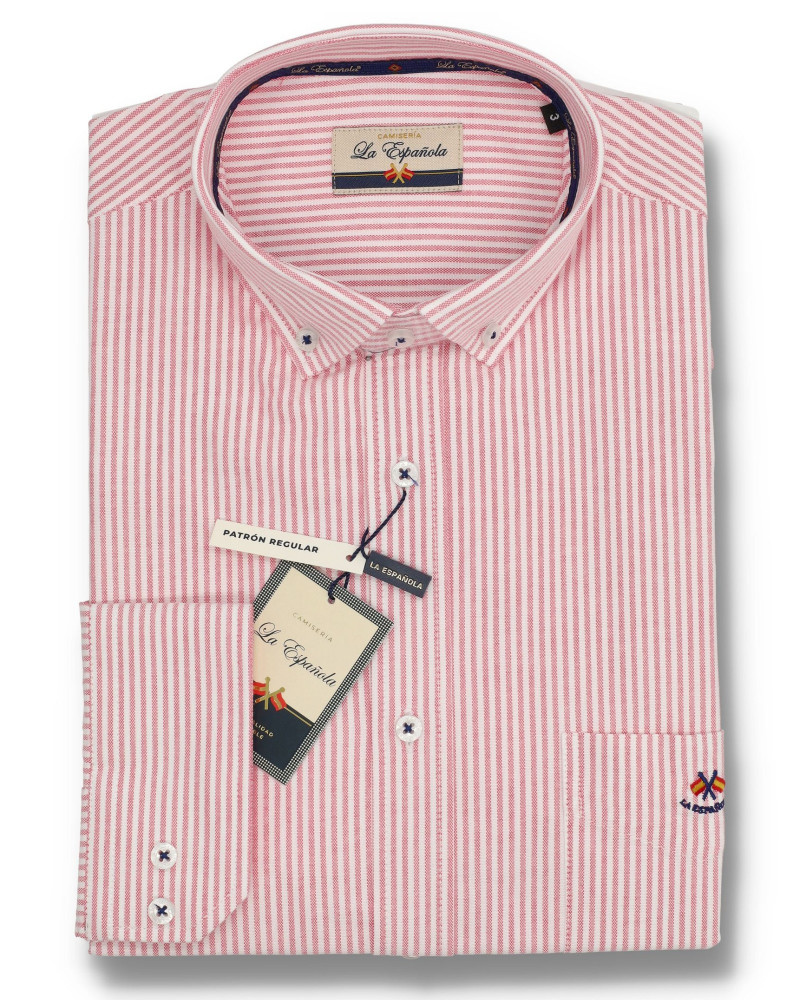 copy of copy of Camisa oxford rosa con bolsillos