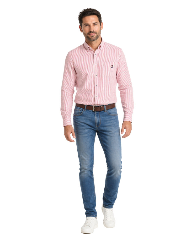 Camisa tejido oxford con bolsillo y logo bordado | La Española