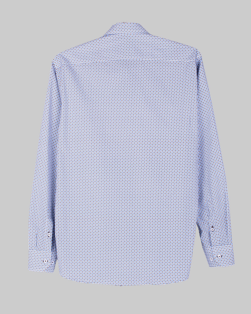 Camisa algodón estampado con puño combinado hombre| La Española