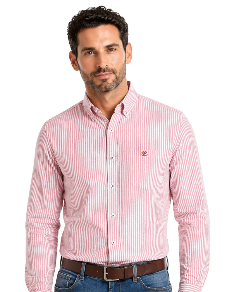 copy of copy of Camisa oxford rosa con bolsillos