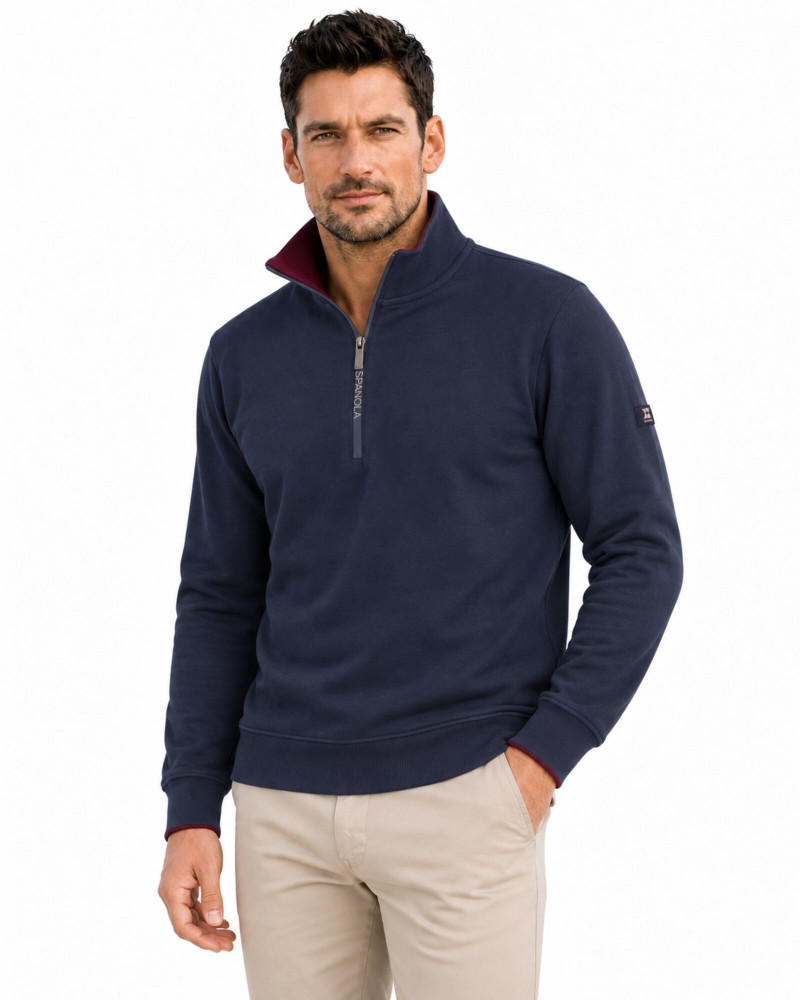 Polo algodón básico con bandera en cuello para hombre | La Española
