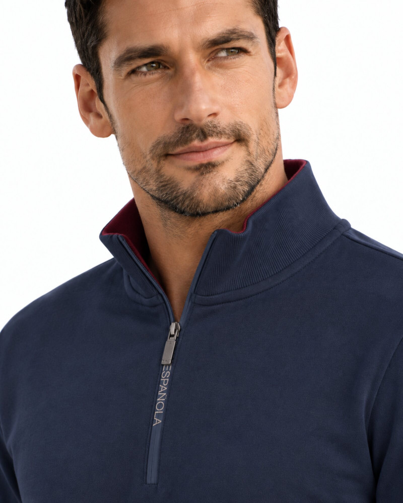 Polo algodón básico con bandera en cuello para hombre | La Española