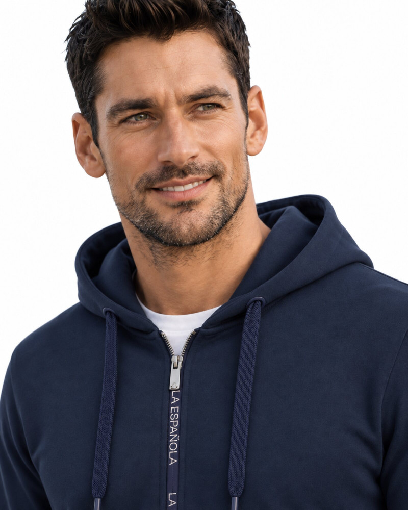 Polo algodón básico con bandera en cuello para hombre | La Española