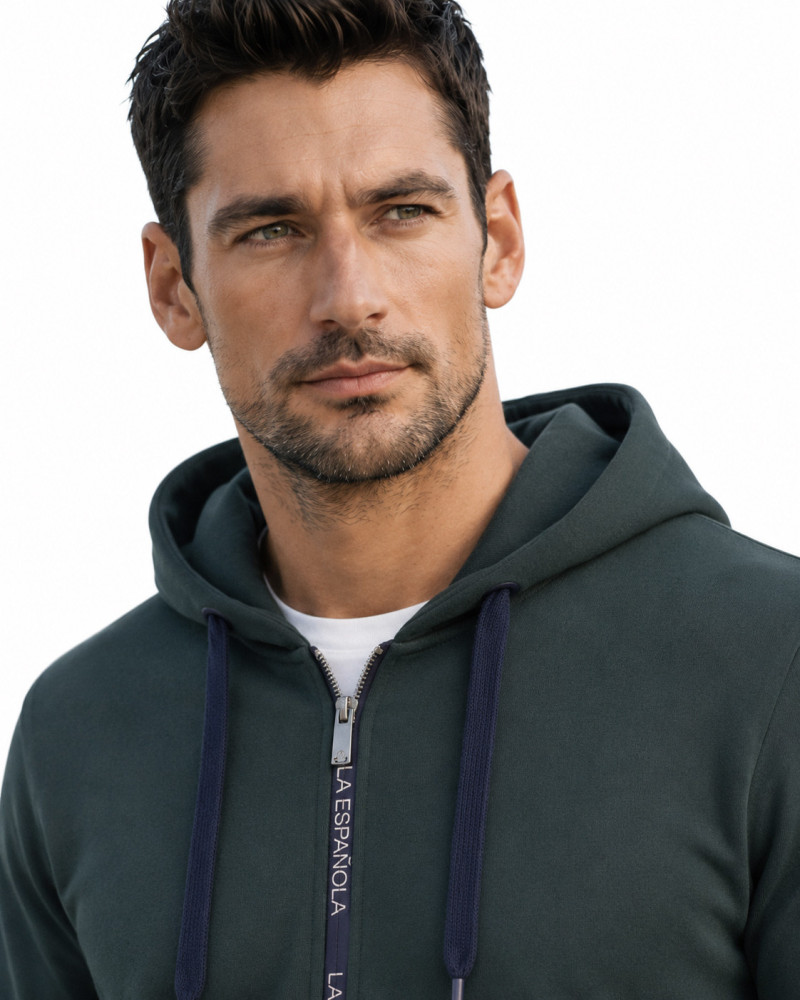 Polo algodón básico con bandera en cuello para hombre | La Española