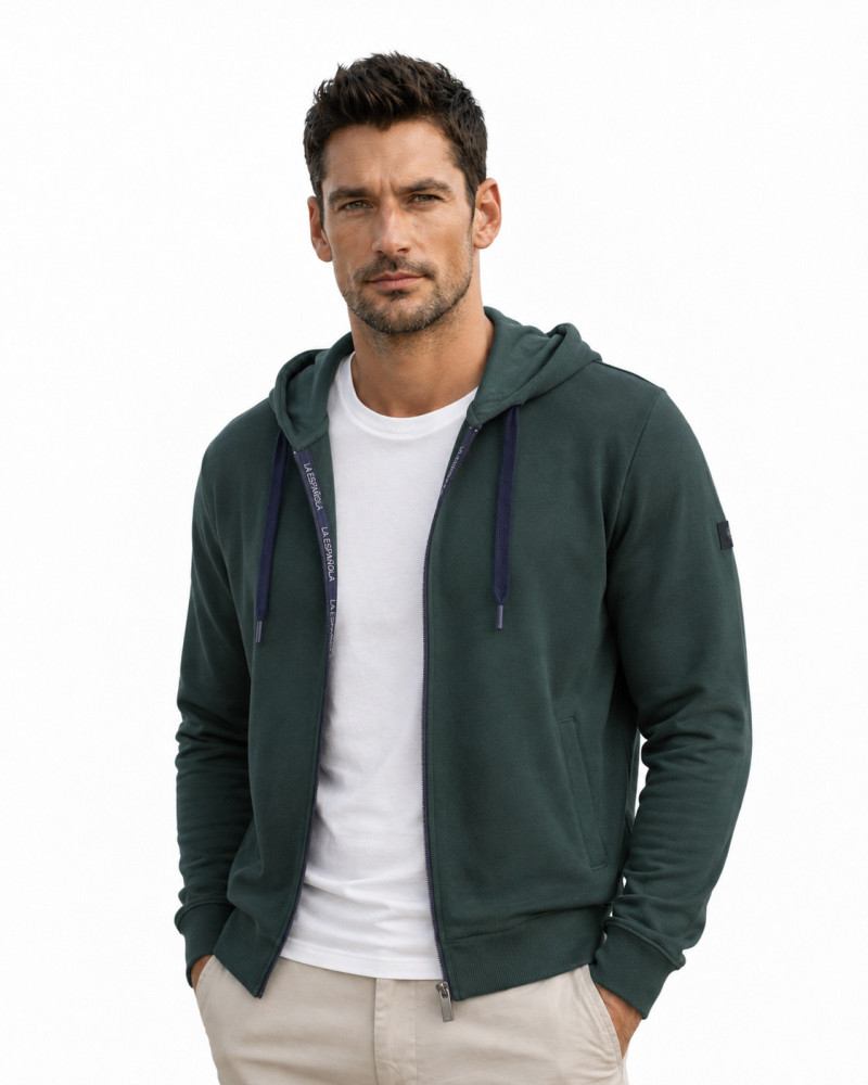 Polo algodón básico con bandera en cuello para hombre | La Española