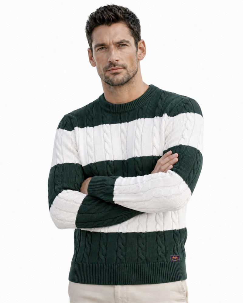 Polo algodón básico con bandera en cuello para hombre | La Española