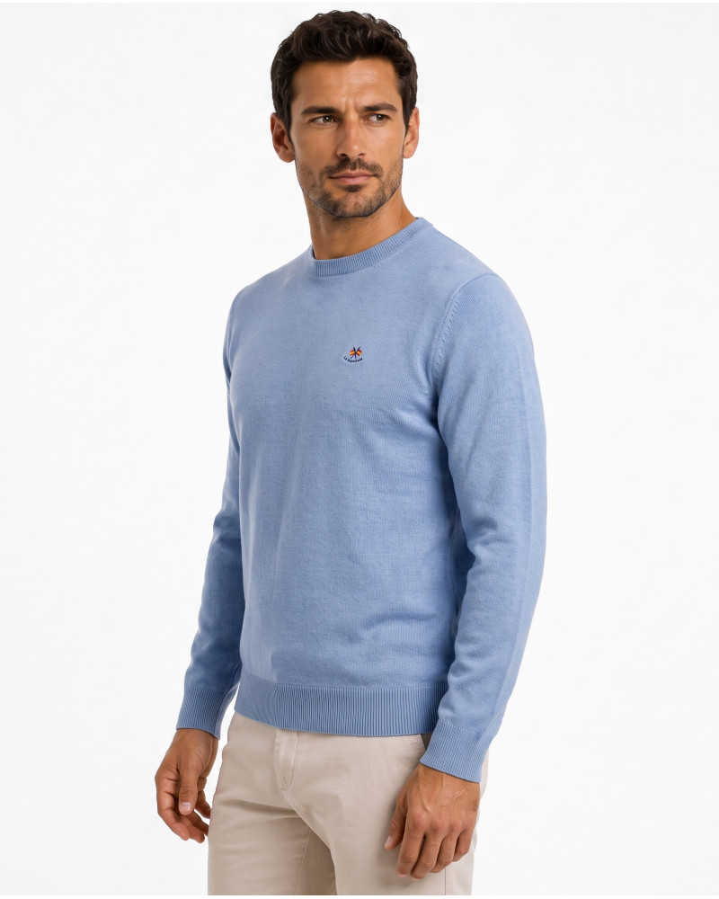 Polo algodón básico con bandera en cuello para hombre | La Española