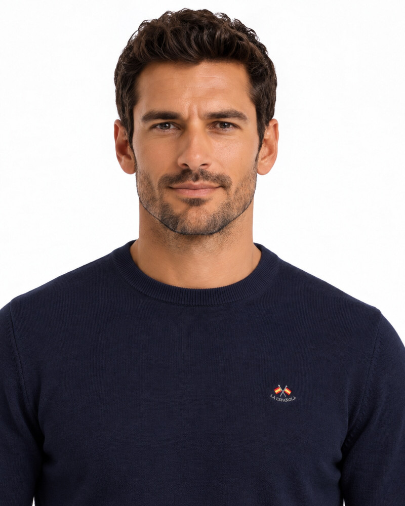 Polo algodón básico con bandera en cuello para hombre | La Española