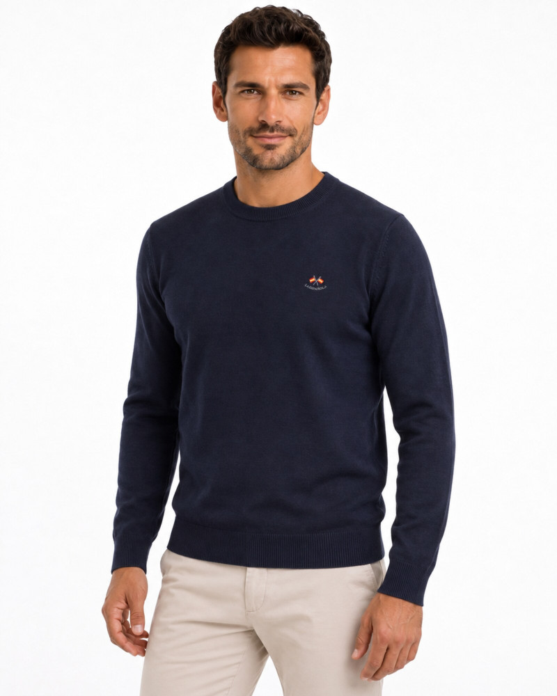 Polo algodón básico con bandera en cuello para hombre | La Española