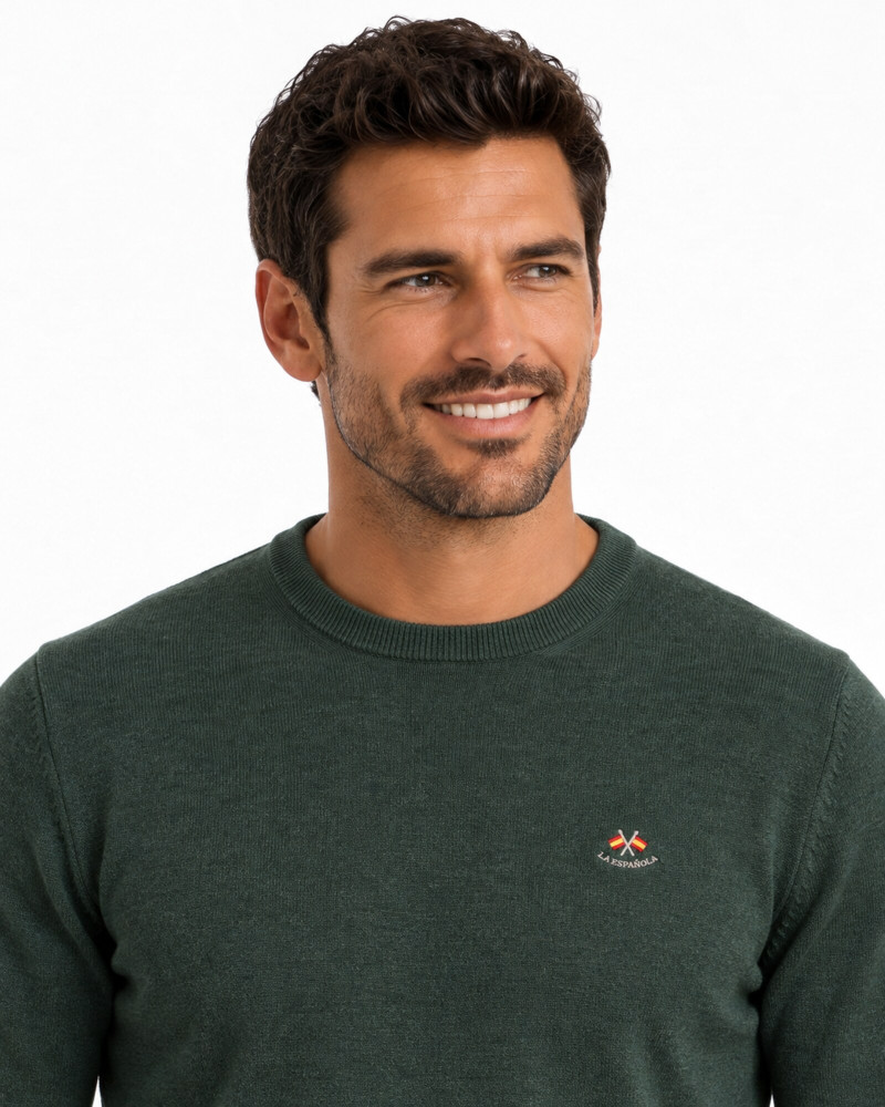 Polo algodón básico con bandera en cuello para hombre | La Española